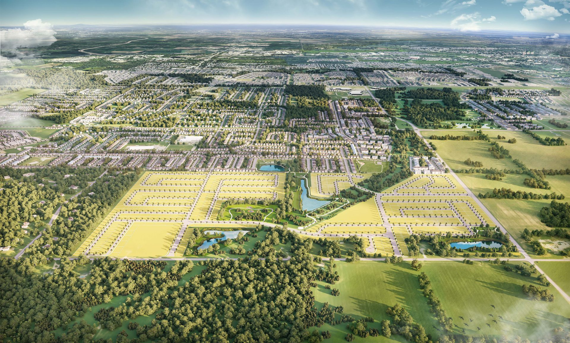 Aerial view of Magnolia master-planned community in Stittsville, Ottawa
